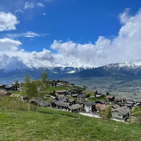 Joli 2 Pieces Et Demi Confort, Balcon Du Ciel Mont-noble アパート Nax